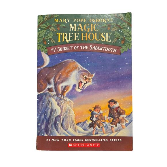 MAGIC TREE HOUSE #7 SUNSET OF THE SABERTOOTH Mary Pope Osborne Chapter Book - Picture 1 of 7